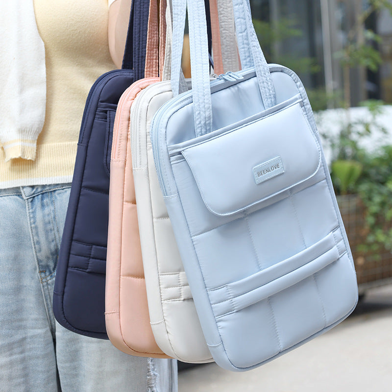 Pochette ordinateur verticale matelassée à anses, 13 et 14 pouces