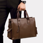 Sacoche ordinateur cuir homme, cuir de vache, poches au choix
