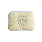 Housse ordinateur femme 11 ou 13 pouces matelassée, fleurs brodées