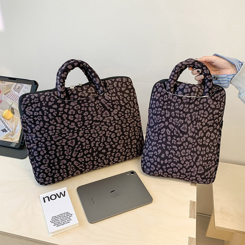 Pochette léopard à poignées pour bureau et cours