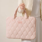 Pochette ordinateur femme matelassée 15,6 pouces, anses gonflées