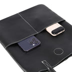 Sac ordinateur cuir femme, cabas vertical en cuir de vache grainé
