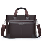 Sacoche ordinateur homme en simili cuir grainé, poche avant zippée