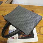 Sacoche ordinateur homme 14 pouces à damier gris et noir