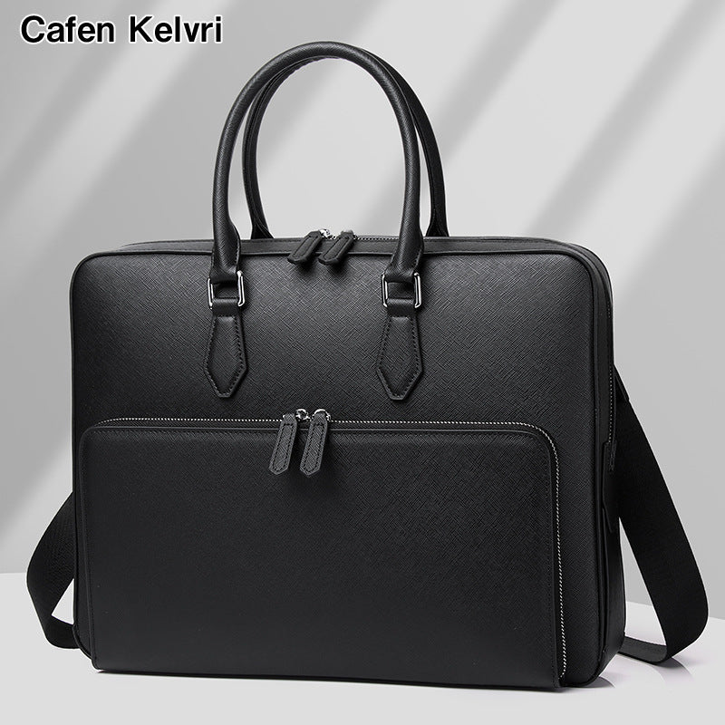 Sacoche ordinateur cuir homme 13 pouces, cuir de vache grainé