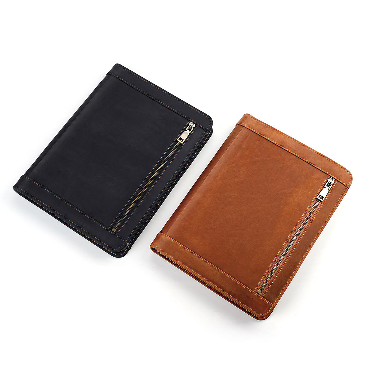 Pochette ordinateur cuir zippée pour tablette 11 pouces et carnet