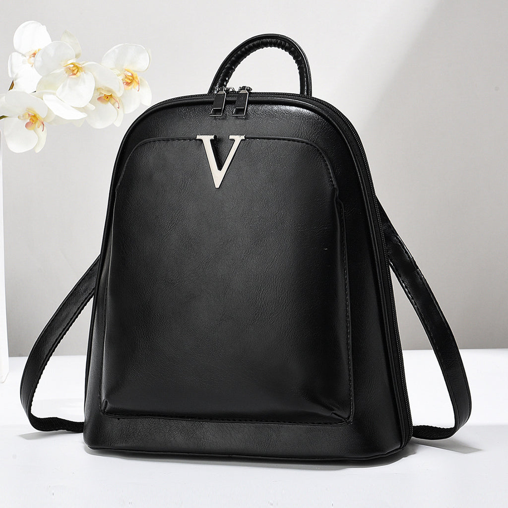 Sac à dos ordinateur femme en simili cuir aspect ciré, 4 coloris