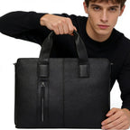 Sacoche ordinateur cuir homme 15 pouces, cuir de vache grainé