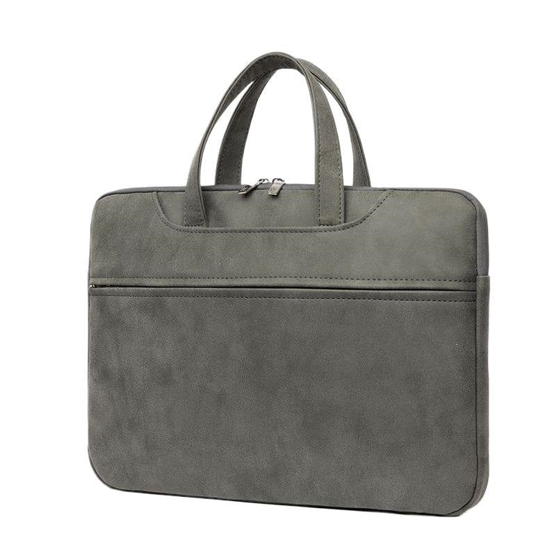 Pochette ordinateur à poignées, toile oxford ou effet daim