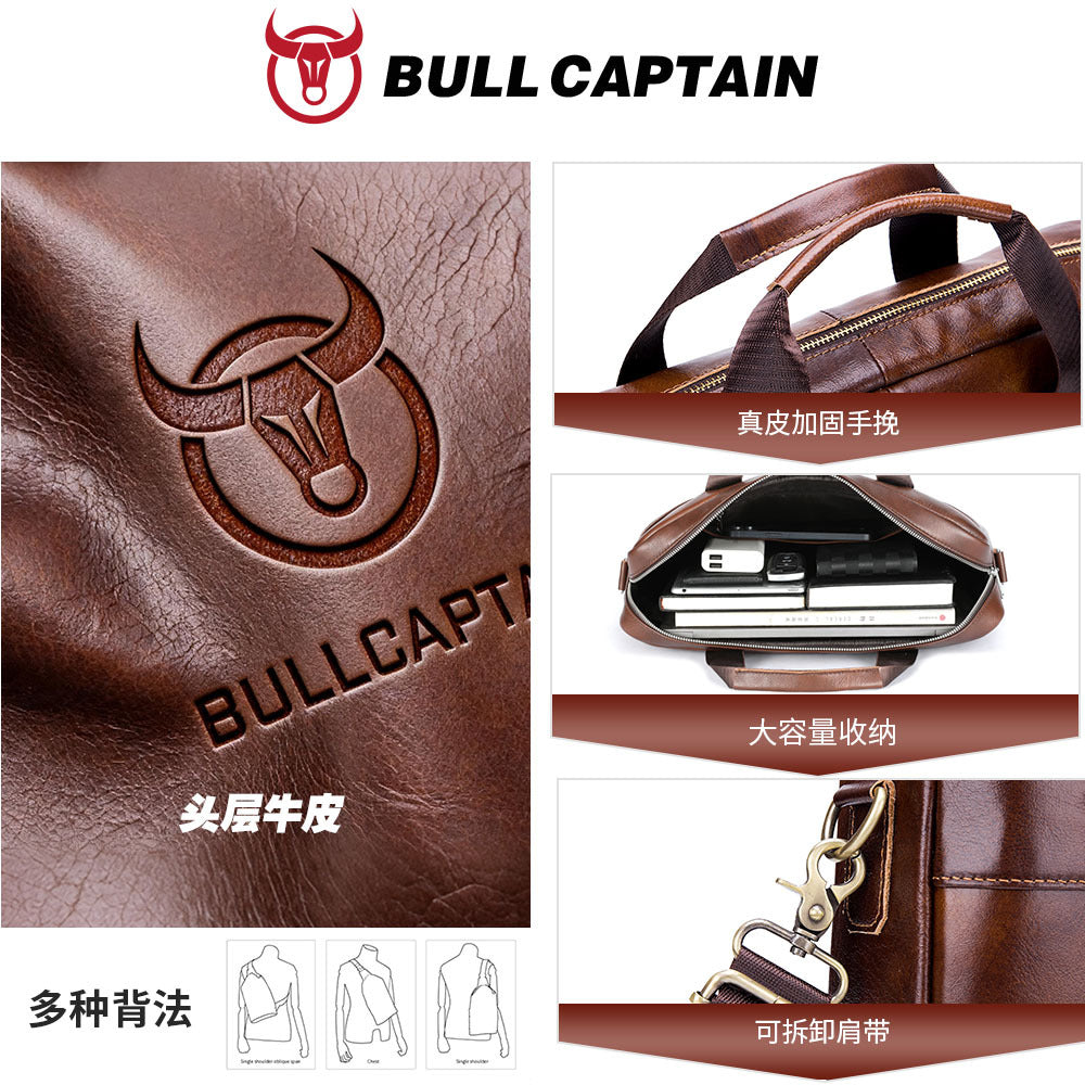 Sacoche ordinateur cuir homme, porte-documents vache 16 pouces