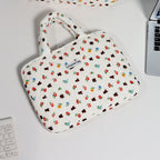 Pochette ordinateur matelassée imprimé oursons, anses rembourrées
