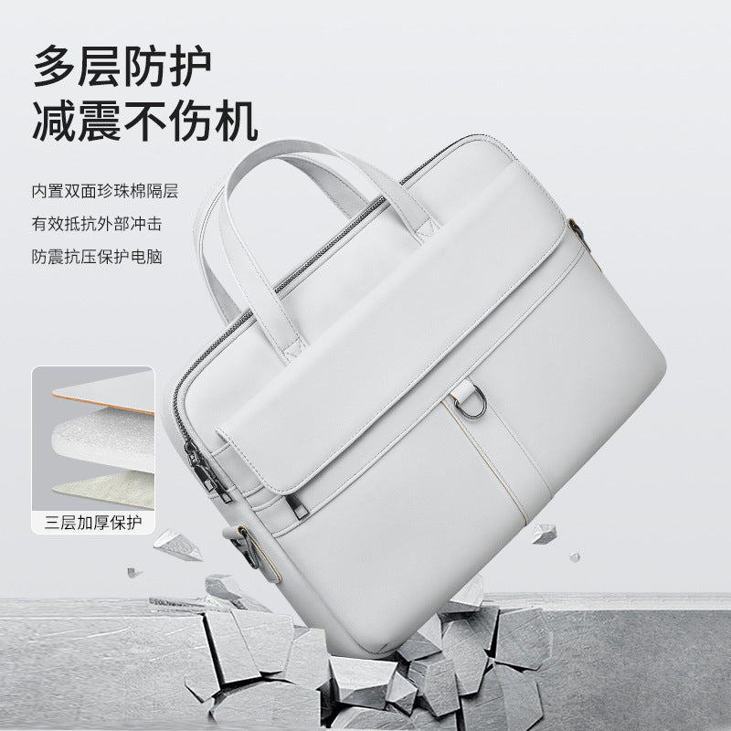Sacoche ordinateur simili cuir 15,6 pouces avec passant trolley