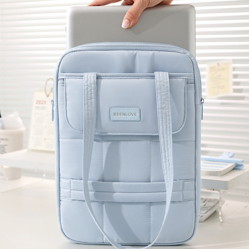 Pochette ordinateur verticale matelassée à anses, 13 et 14 pouces