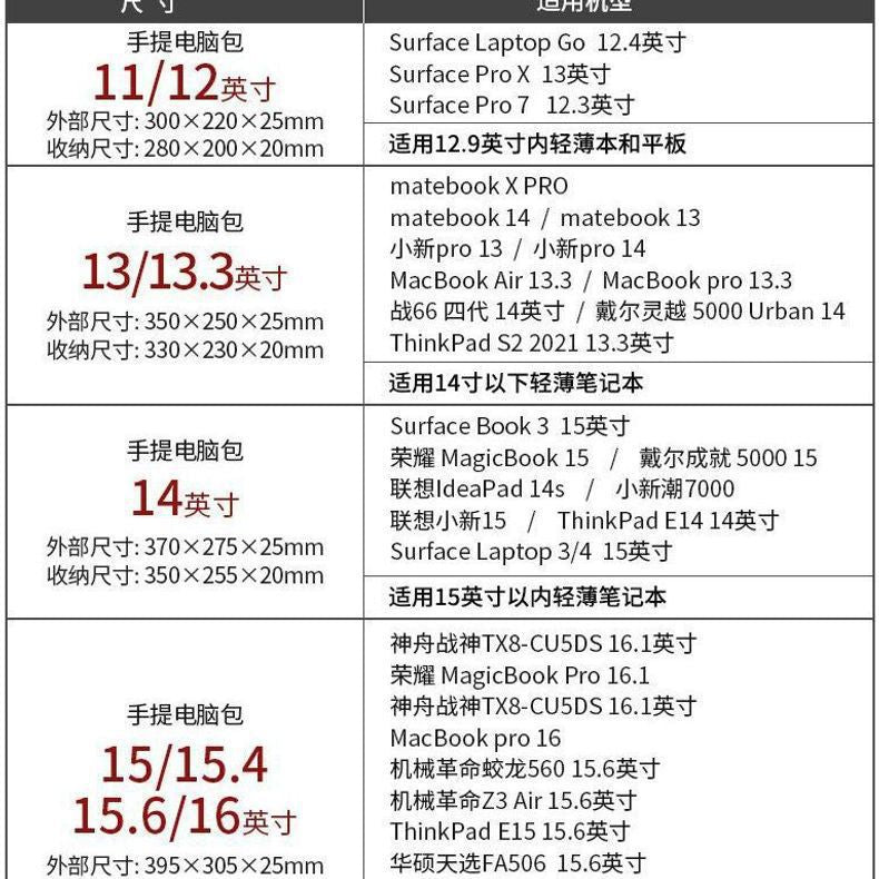 Pochette ordinateur simili cuir à ouverture 180°, de 13 à 16 pouces