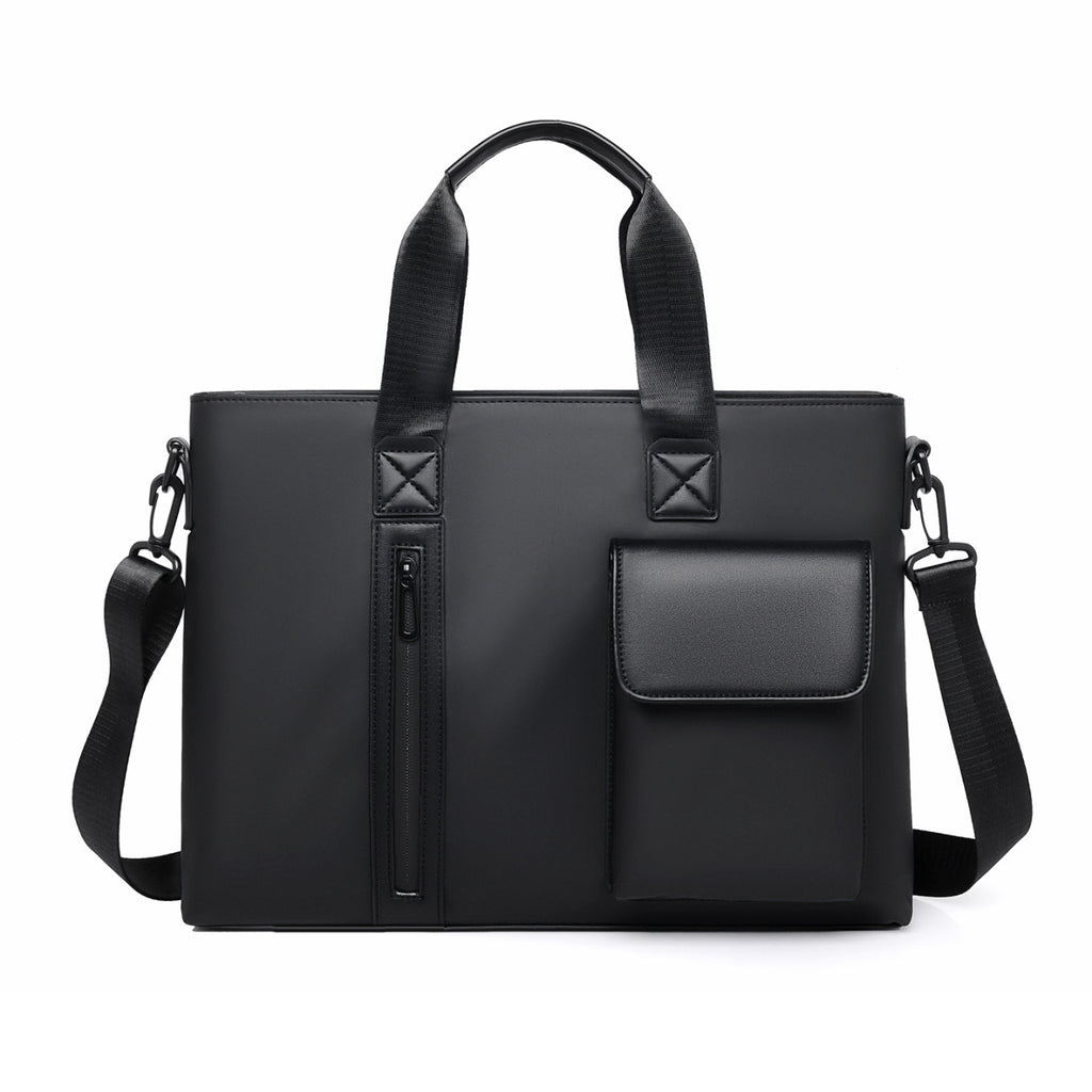Sacoche ordinateur homme 14 pouces, toile mate et passant trolley
