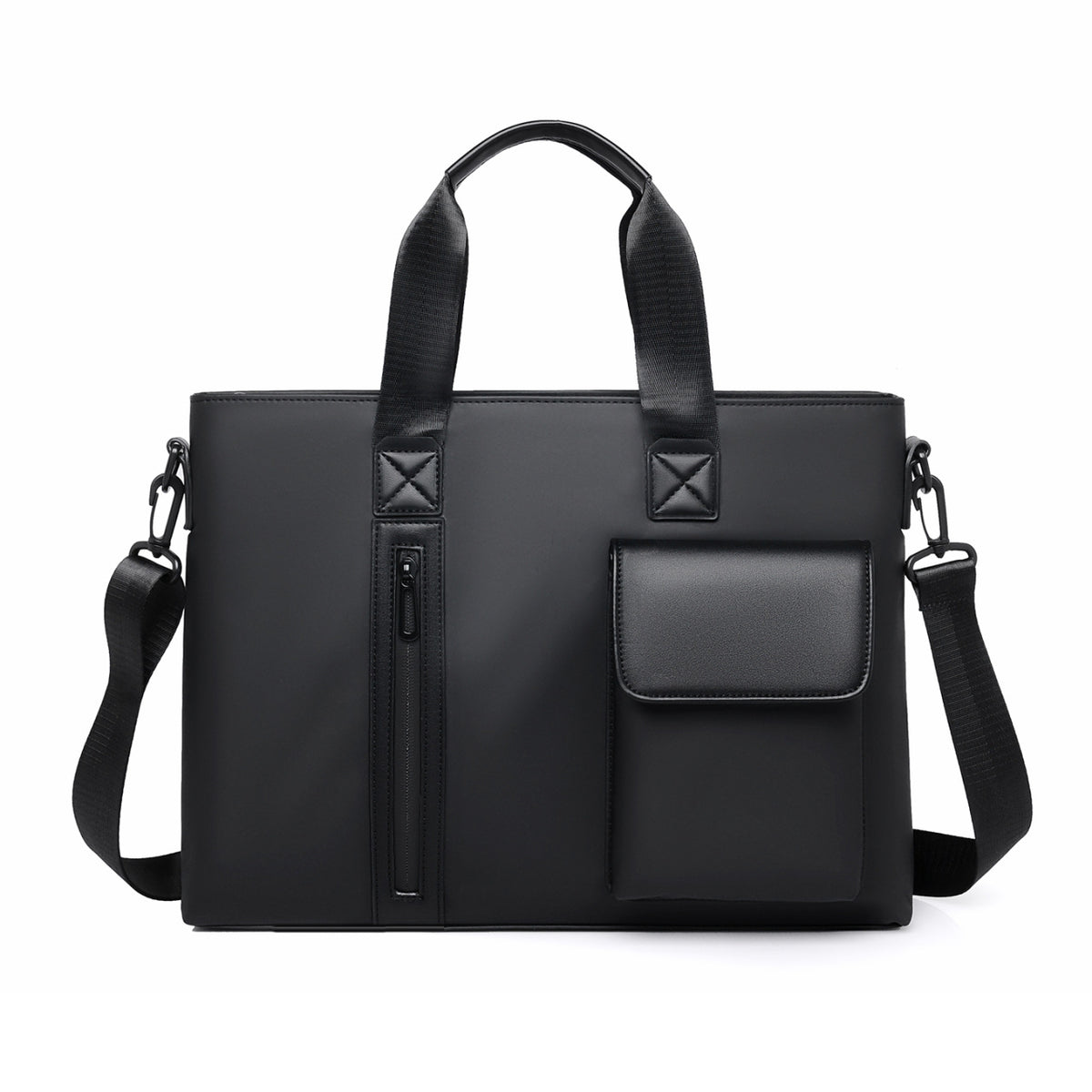 Sacoche ordinateur homme 14 pouces, toile mate et passant trolley