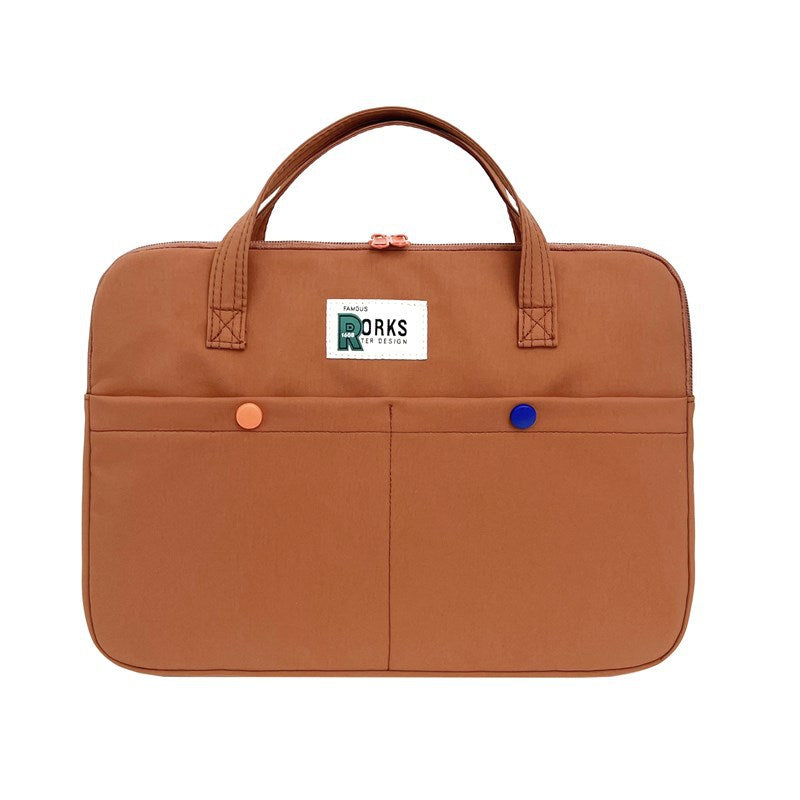 Pochette ordinateur 14 pouces en nylon à poignées, deux poches avant