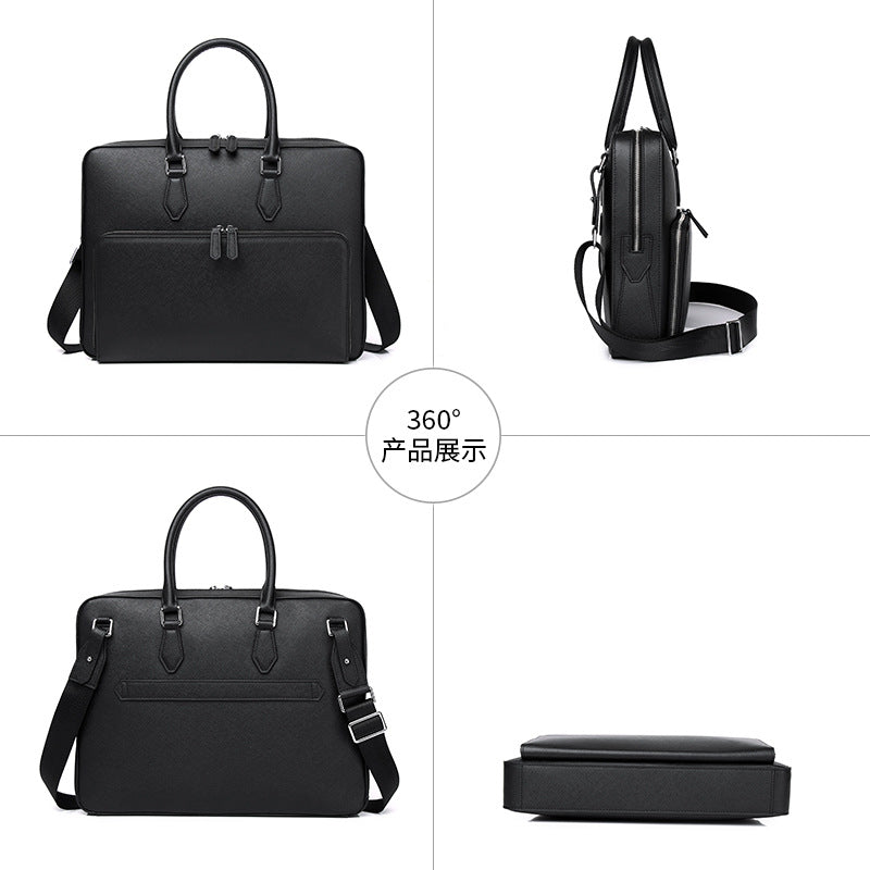 Sacoche ordinateur cuir homme 13 pouces, cuir de vache grainé