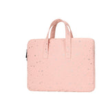 Pochette ordinateur à poignées, nylon imprimé étoiles argentées