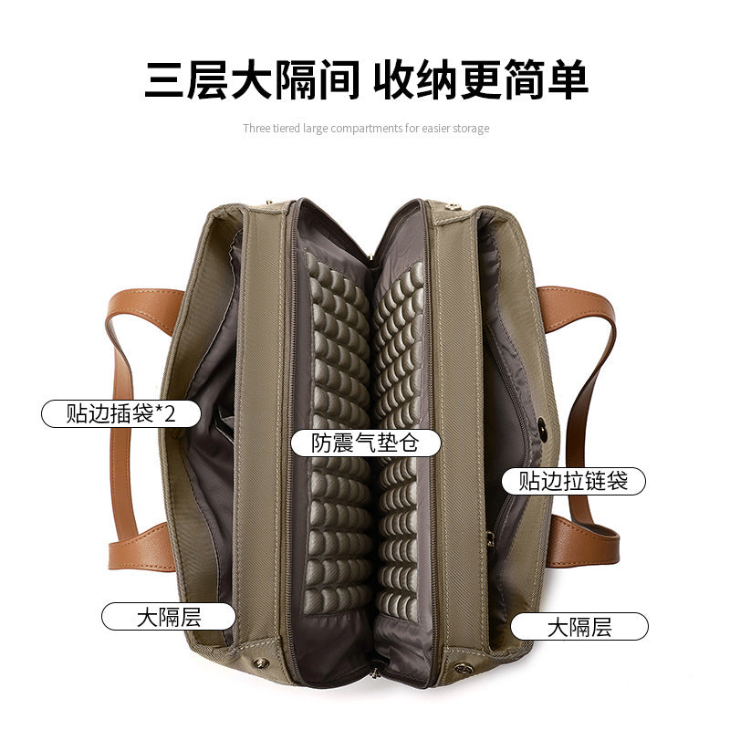 Sac ordinateur femme cabas en nylon à poche ordinateur amortie