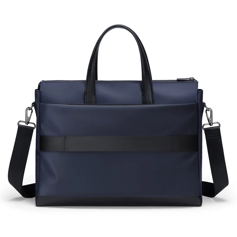 Sacoche ordinateur homme 15 pouces en nylon bleu marine, bandoulière