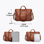 Sac ordinateur femme 14 pouces en simili cuir, cabas à bandoulière