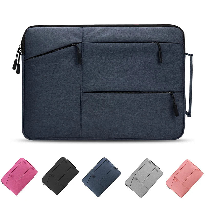 Pochette ordinateur à trois poches zippées et poignée, 12 à 16 pouces