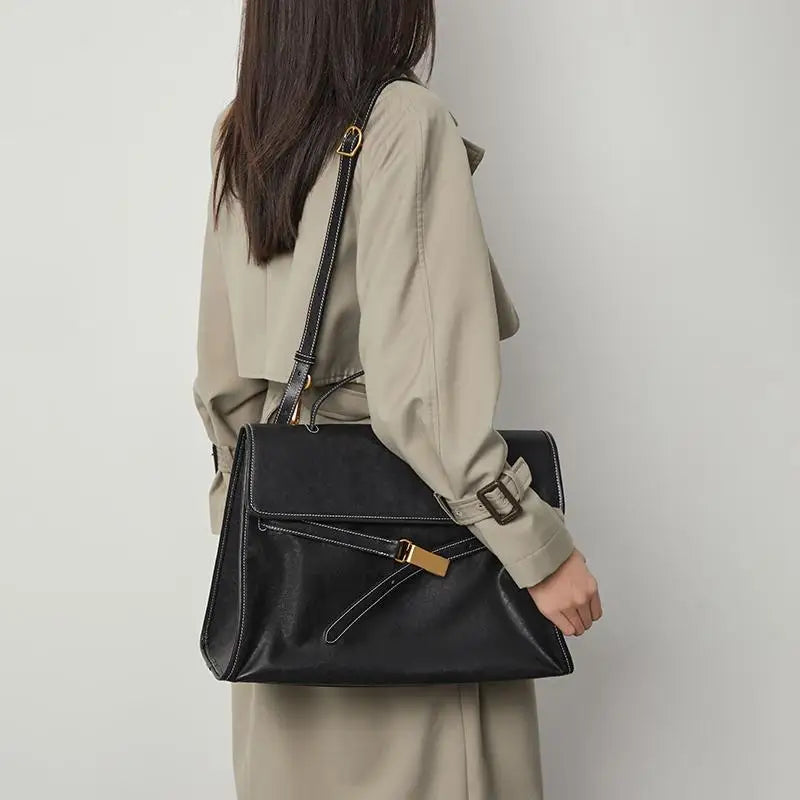 Sac à dos ordinateur femme convertible en simili cuir noir