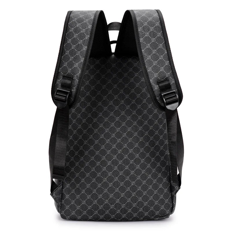 Sac à dos ordinateur 15 pouces homme en simili cuir noir uni