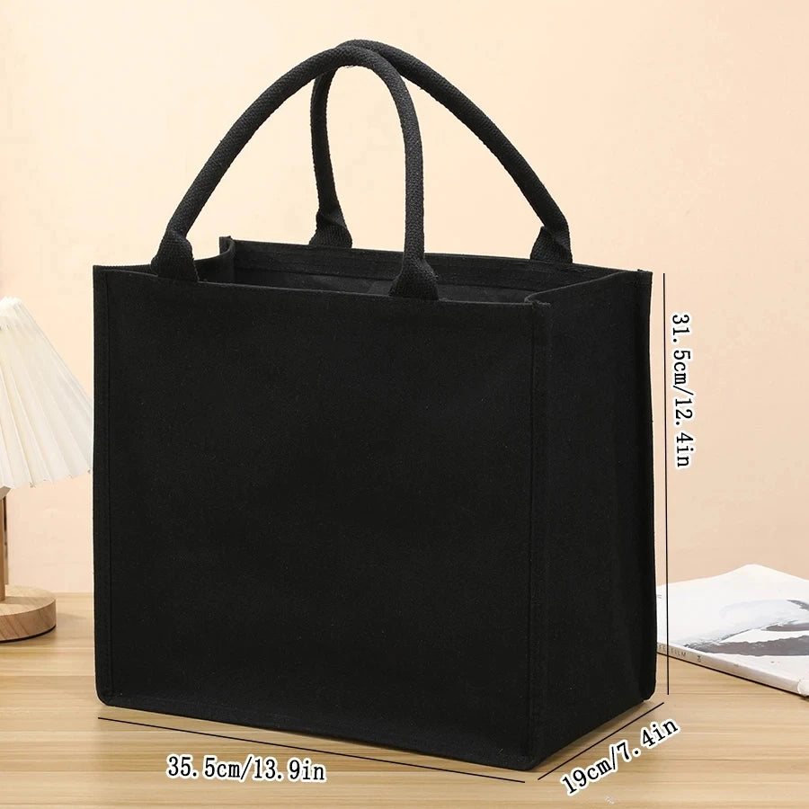 Cabas ordinateur en toile épaisse noire, petit ou grand modèle