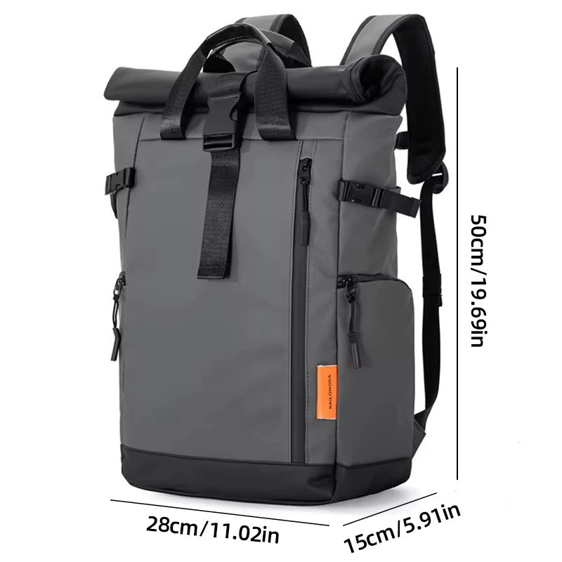 Sac à dos ordinateur 16 pouces à rabat roulé, extensible 20 à 25 L