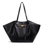 Sac ordinateur femme cabas souple en simili cuir, fermoir doré