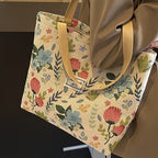Sac ordinateur femme fleuri, cabas en jacquard ou velours côtelé