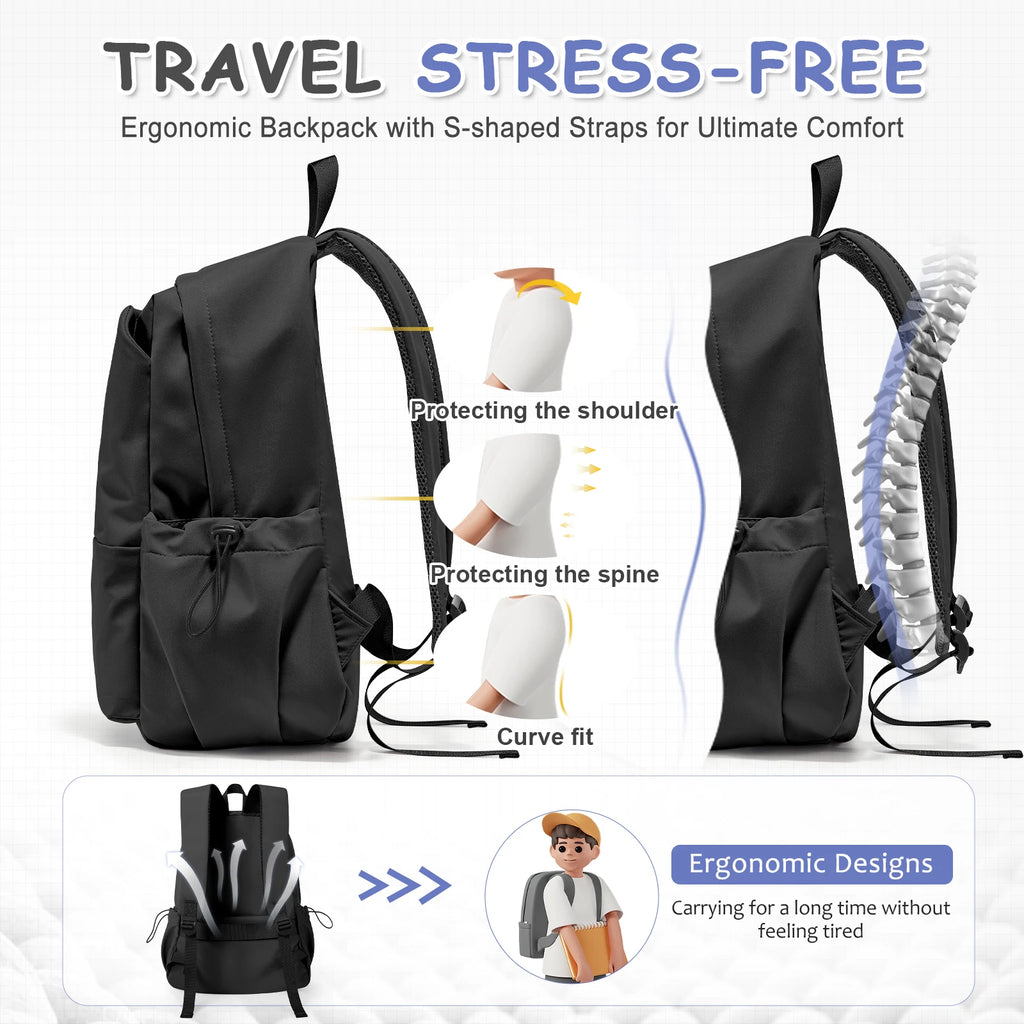 Sac à dos ordinateur 15,6 pouces léger en nylon, 425 g et 24 L