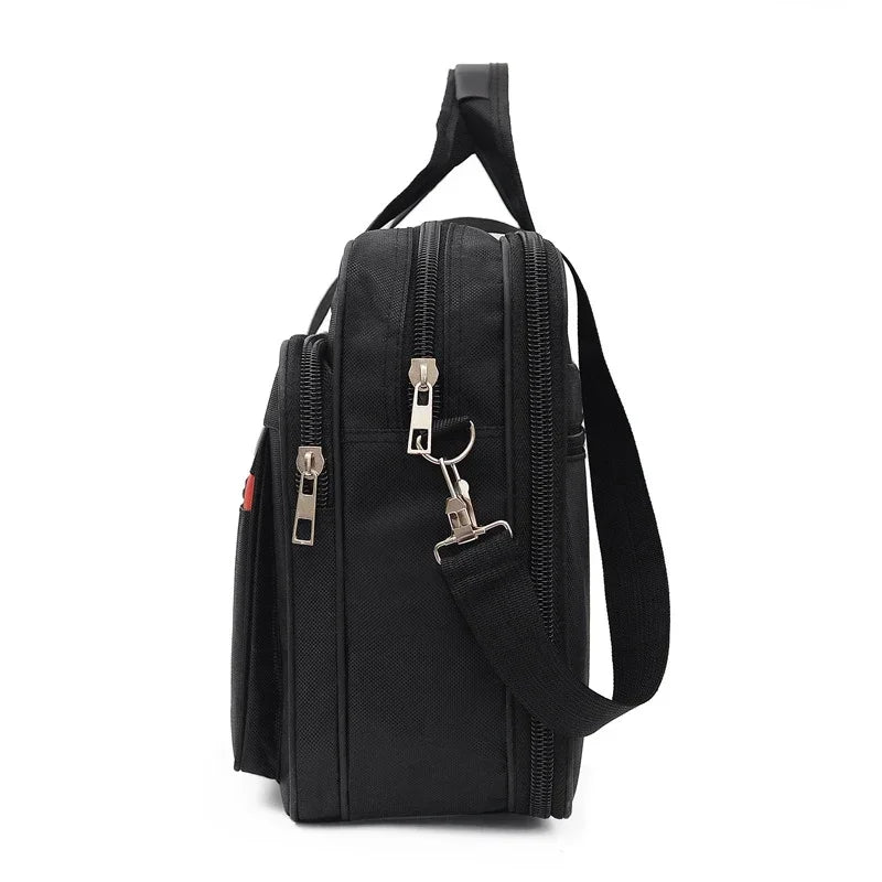 Sacoche ordinateur 15,6 pouces en nylon, double poche avant