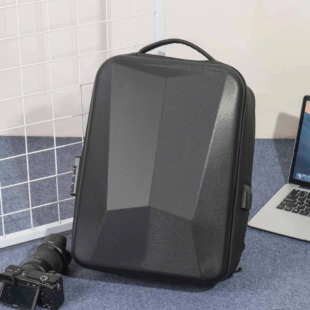 Sac à dos ordinateur coque rigide, cadenas à code et port USB