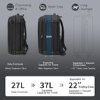 Sac à dos ordinateur 17 pouces extensible, option sous vide
