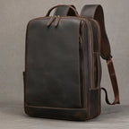 Sac à dos ordinateur en cuir de vache aspect vieilli, 42 x 30 cm