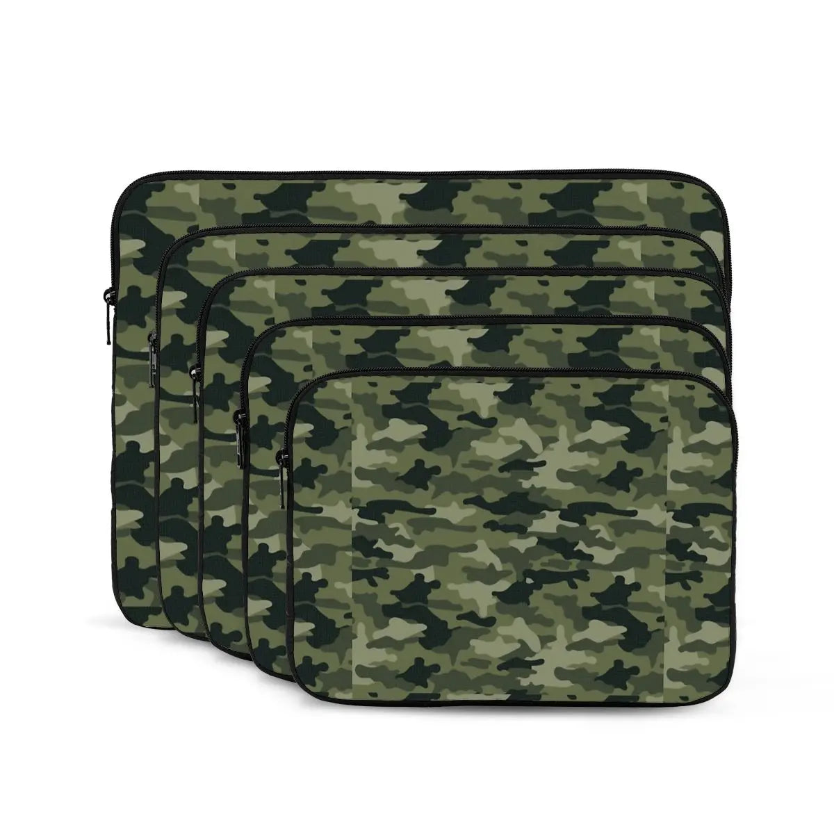 Housse ordinateur camouflage vert, mousse et doublure douce