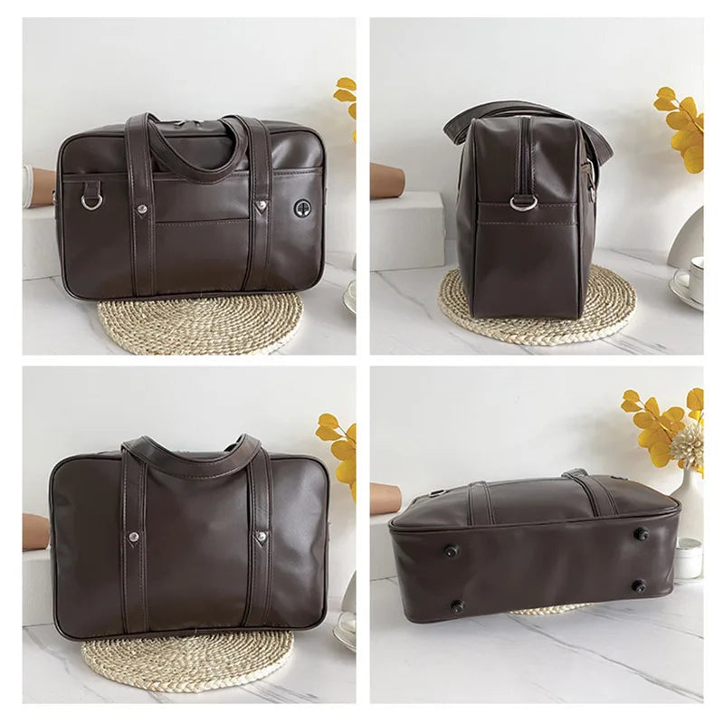 Sac ordinateur femme style cartable japonais, anses et bandoulière