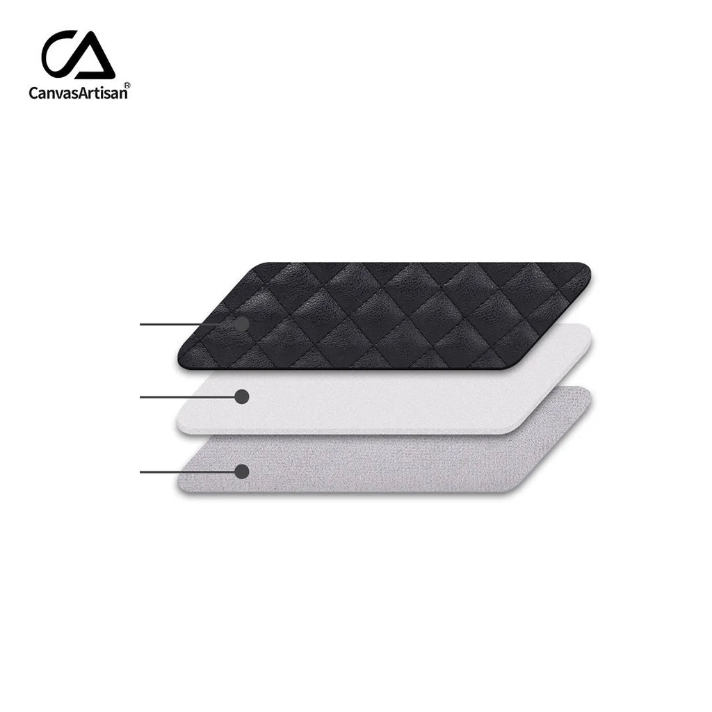 Pochette ordinateur simili cuir matelassé noir, poignée et poche