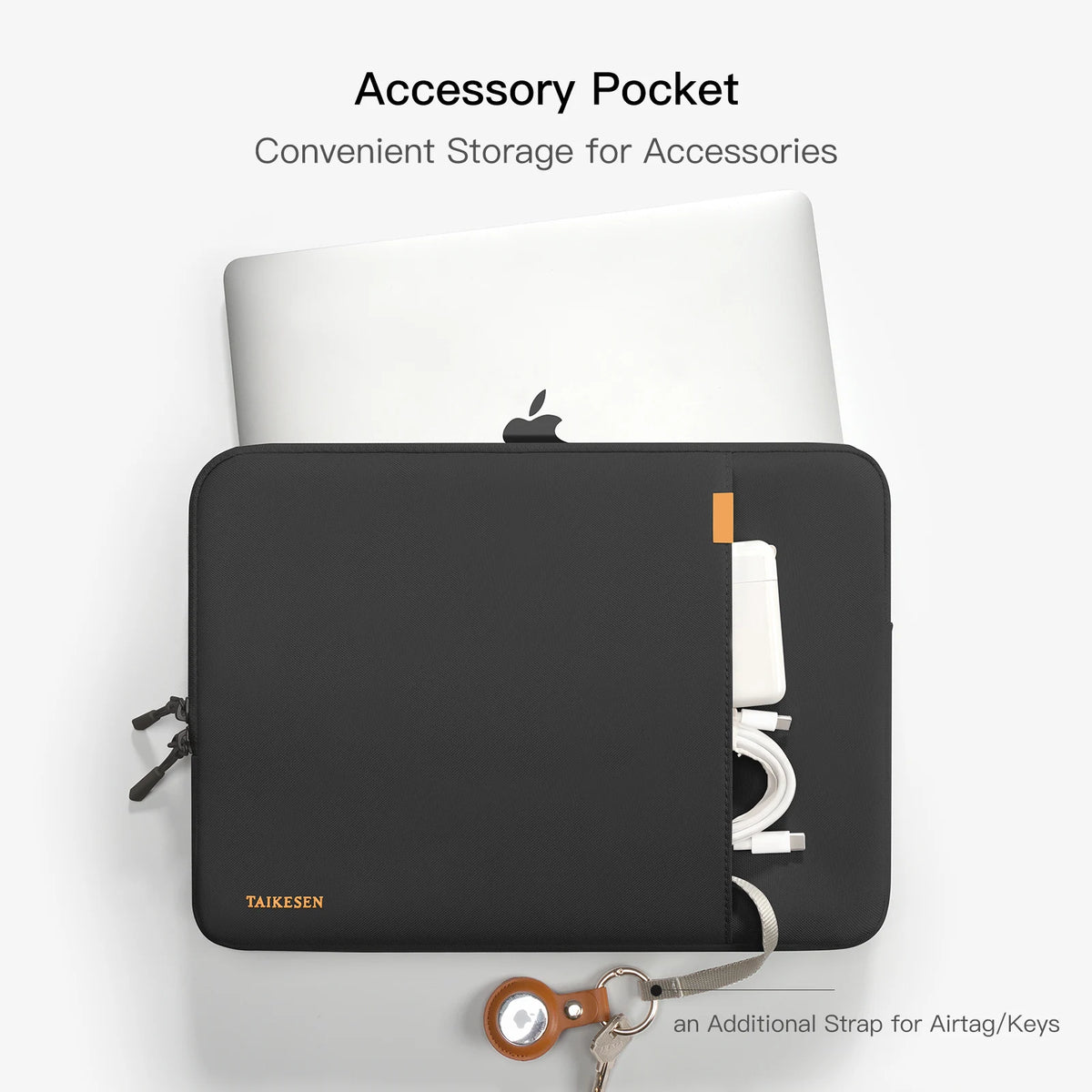 Housse ordinateur nylon à coins renforcés et poche chargeur avant