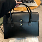 Sacoche ordinateur femme en simili cuir noir, 15 à 16 pouces