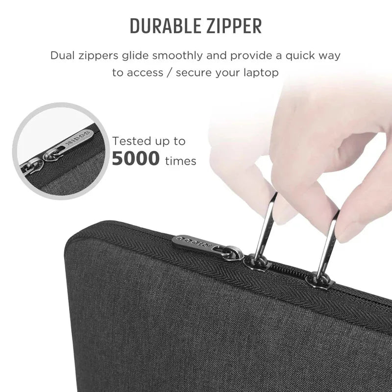 Housse ordinateur polyester déperlant et trousse accessoires assortie