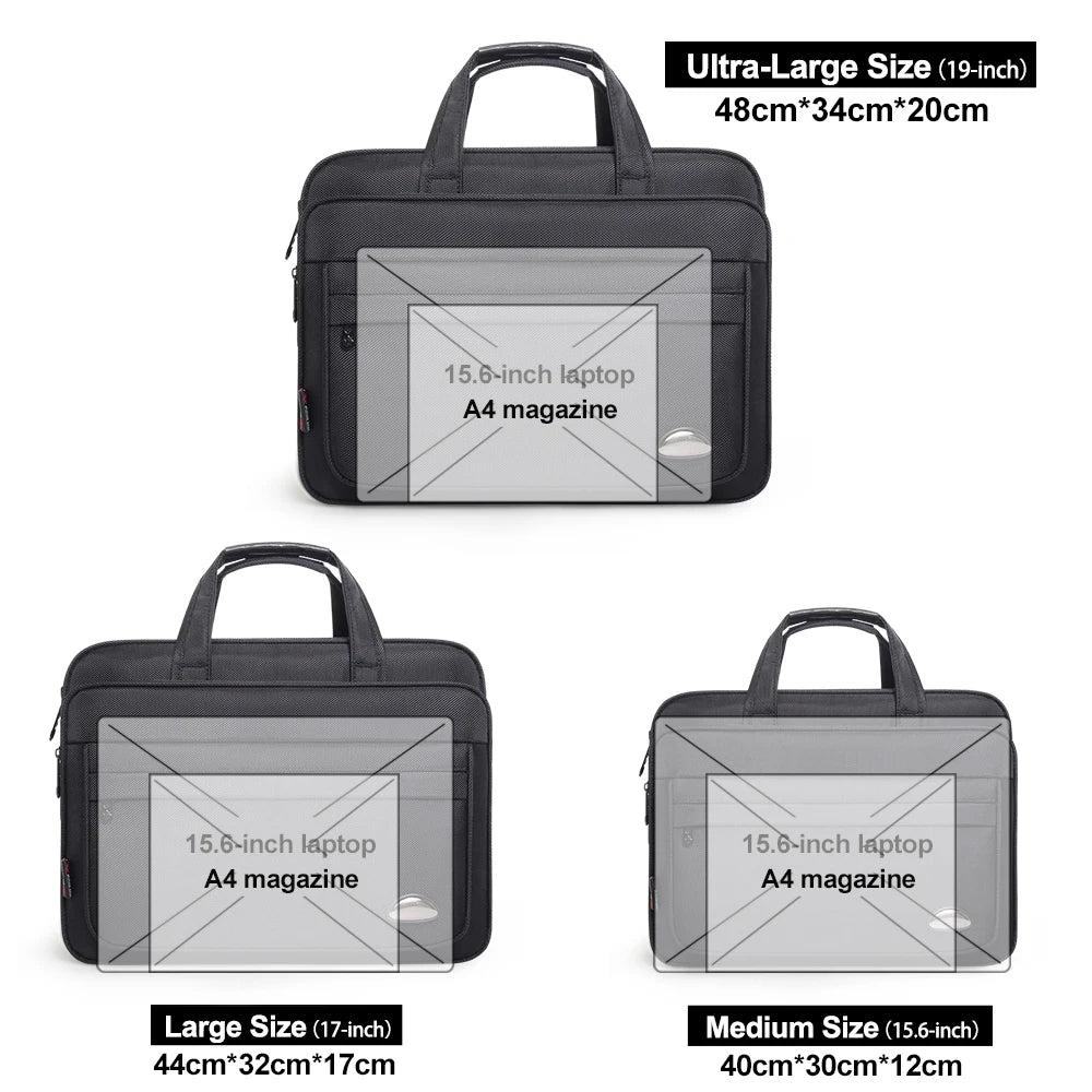 Sacoche ordinateur grand format extensible, de 15,6 à 19 pouces