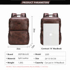 Sac à dos ordinateur homme en simili cuir vieilli, 14 pouces