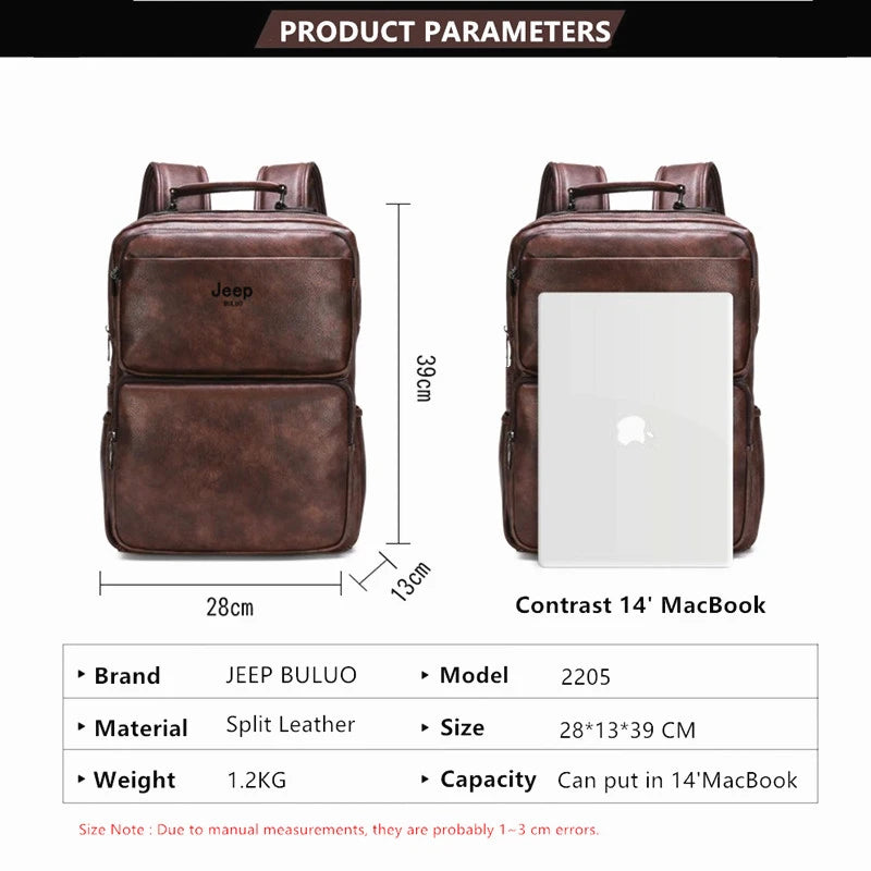 Sac à dos ordinateur homme en simili cuir vieilli, 14 pouces