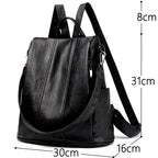 Sac à dos ordinateur cuir de mouton femme, bandoulière amovible