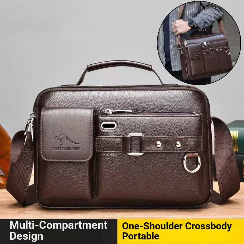 Sacoche ordinateur homme simili cuir rétro pour tablette