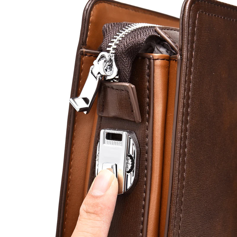 Sacoche ordinateur homme à serrure à code, simili cuir 14 pouces